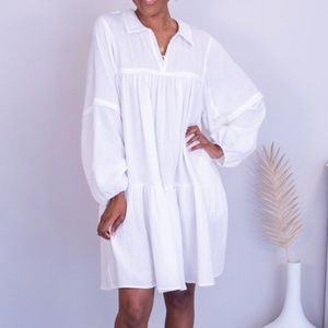 White Cotton Gauze Dress